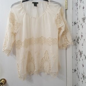 Cream embroidered blouse